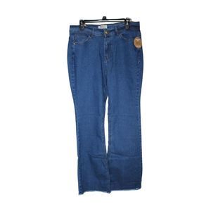 Full Circle Trends Womens Trendy Plus Size Pull-On Flare-Bottom, Blue, Size 14